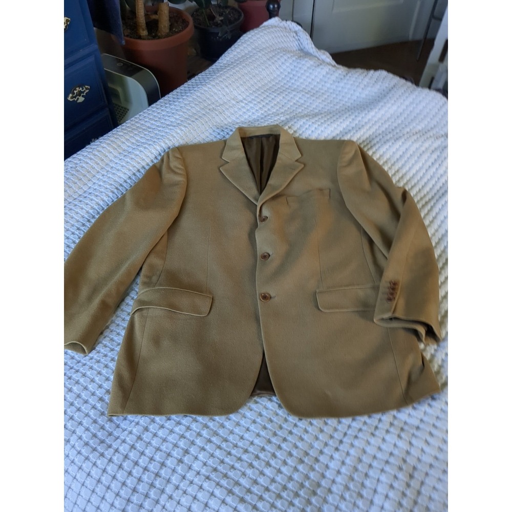Jack Victor Loro Piana Cashmere Blazer Camel Tan Sz 42 R Luxury Office Formal